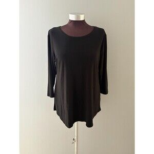 Sympli Tunic Top Size 10 Black Jersey Stretch Capsule Minimalist Travel Cocktail